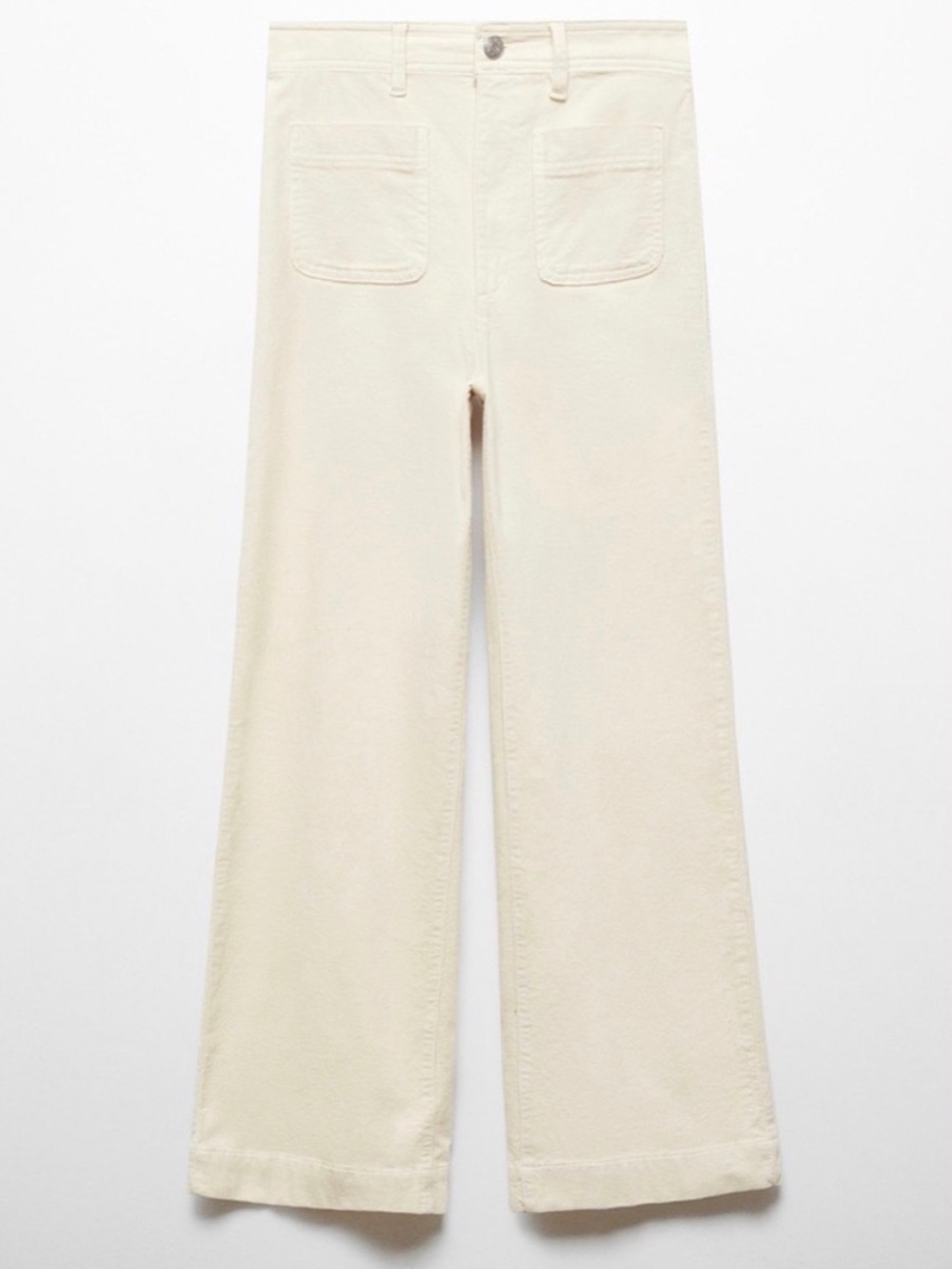 Mango Cream Wide-Leg Corduroy Culotte Pants size 4